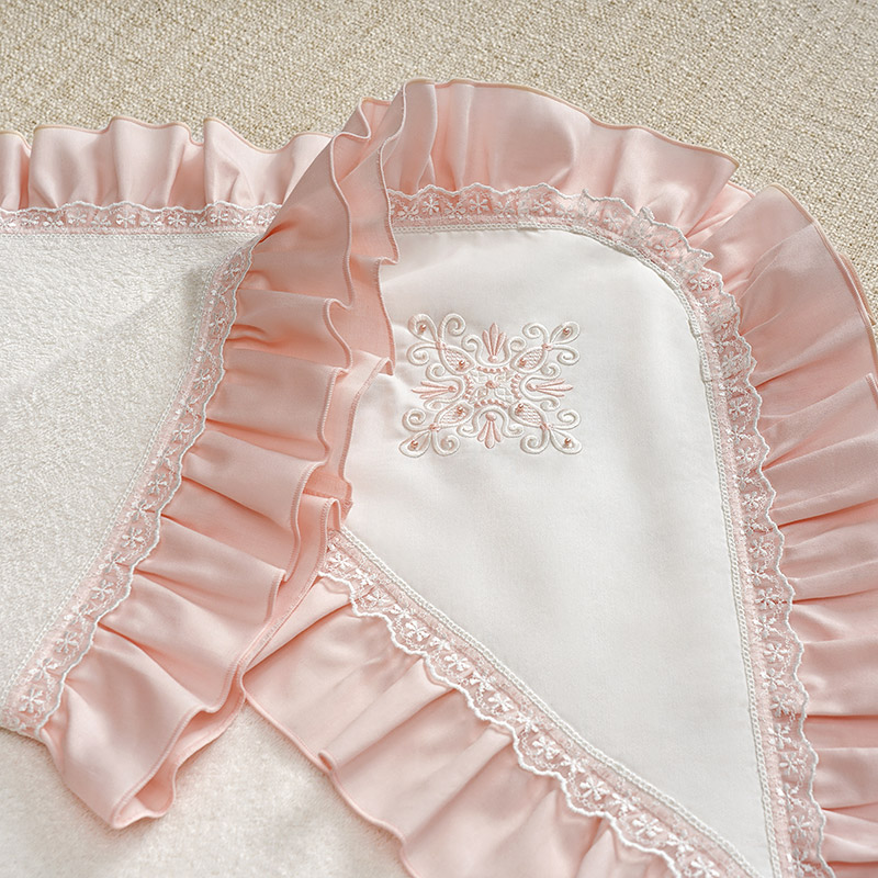 Махровая крестильная крыжма с оборкой "Жемчуг" фото 5