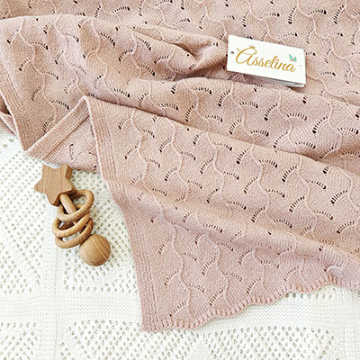 Плед "Нила",  пудра - миниатюра фотографии товара в каталоге ЛиноБамбино