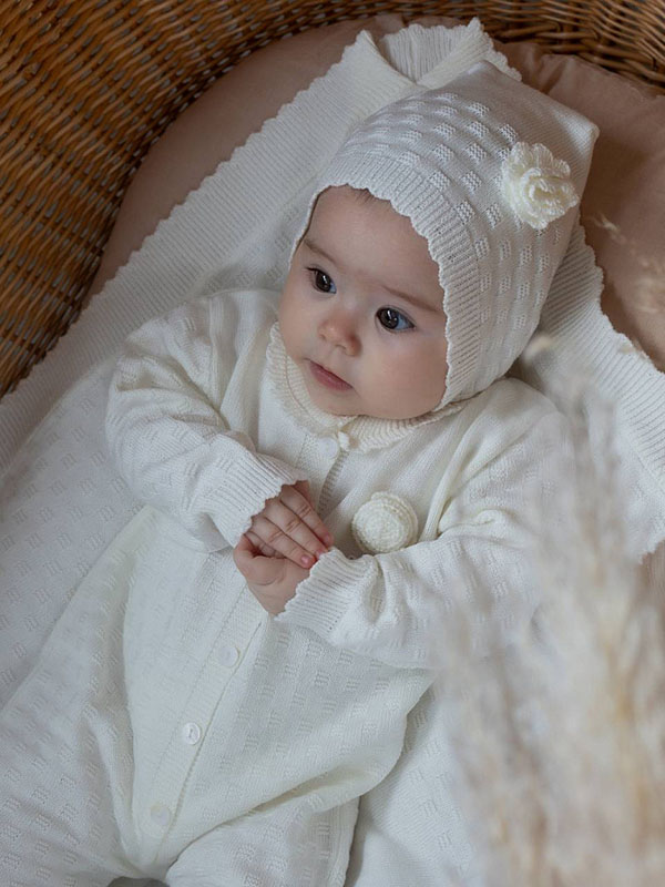 Комплект "Очарование": комбинезон + шапка, экрю фото 4