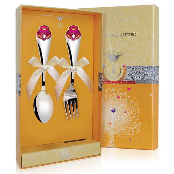 Серебряная ложка и вилка "Принцесса"