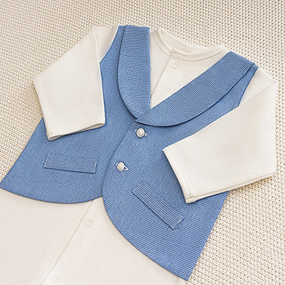 Фото товара "Костюмчик/комплект с уголком Денди озерная рябь" из магазина ЛиноБамбино