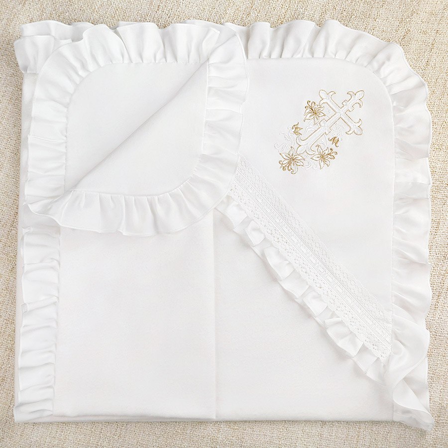 Крестильный комплект "Ангелина" для девочки с крыжмой фото 2