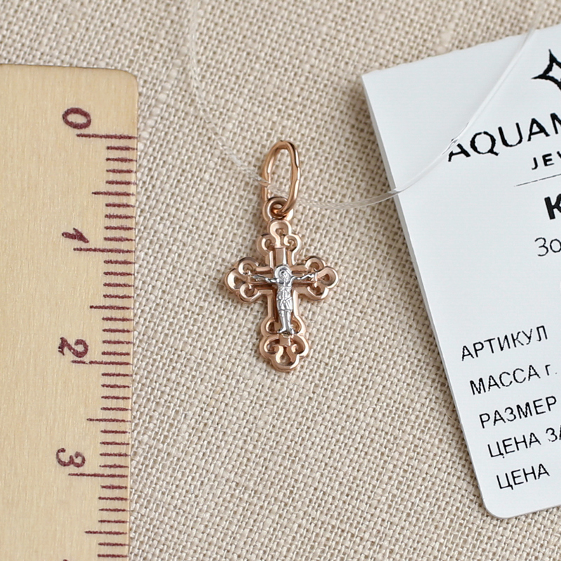 Золотой крестик 14583АКВ фото 3