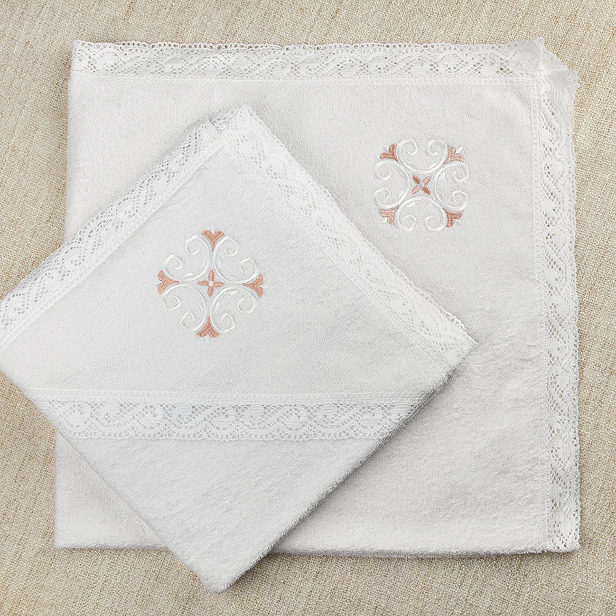 Кружевное крестильное полотенце кудрявый крест фото 4