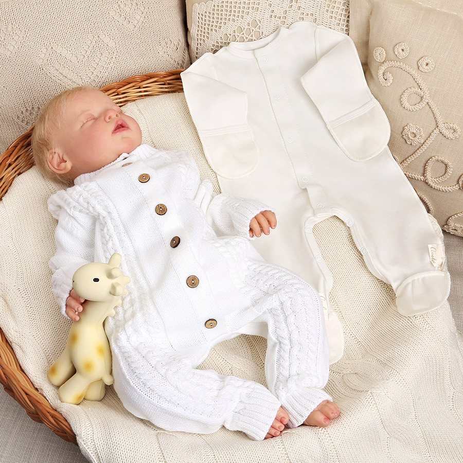 Вязаный комбинезон "Косички" молочный фото 3