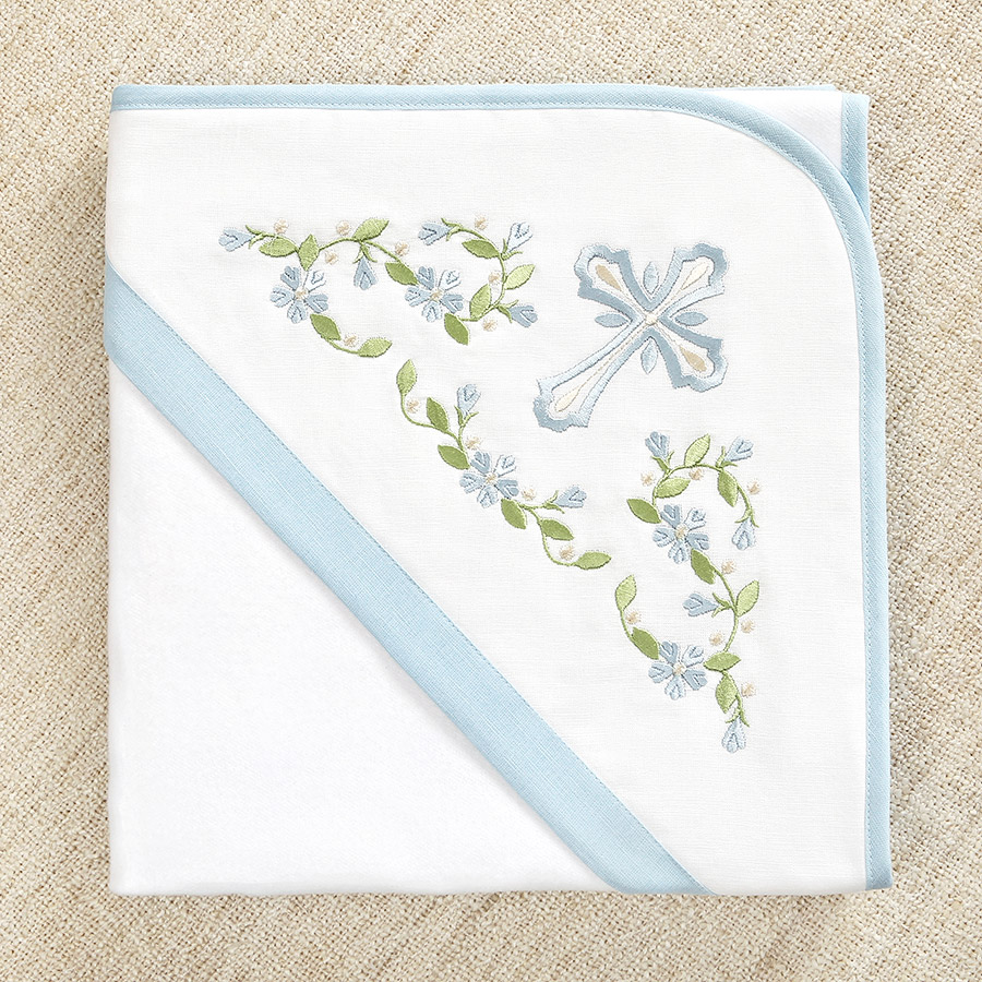 Тёплая крыжма с уголком для крещения "Василек" фото 2