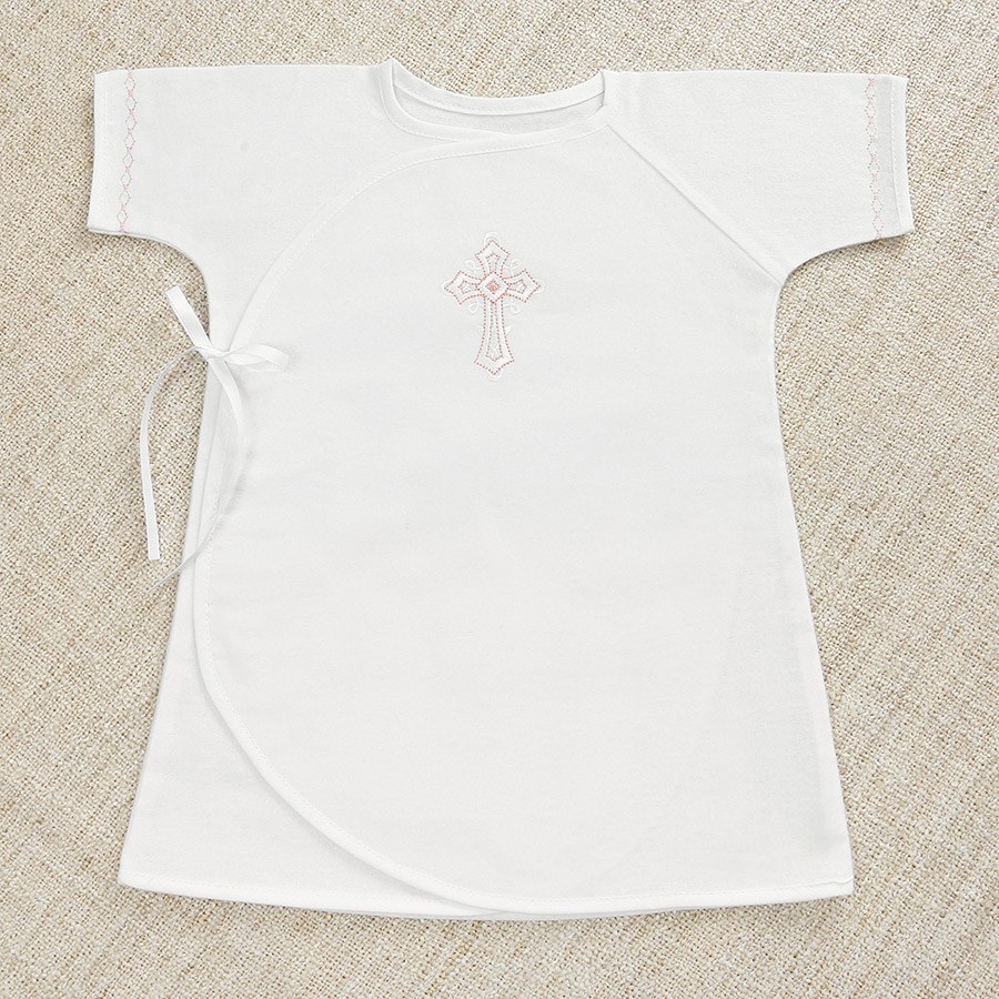 Крестильная распашонка "Розовое перышко" фото 2