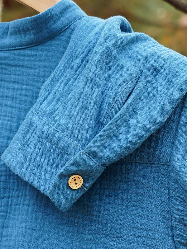 Рубашка для мальчика муслин лазурь фото 7