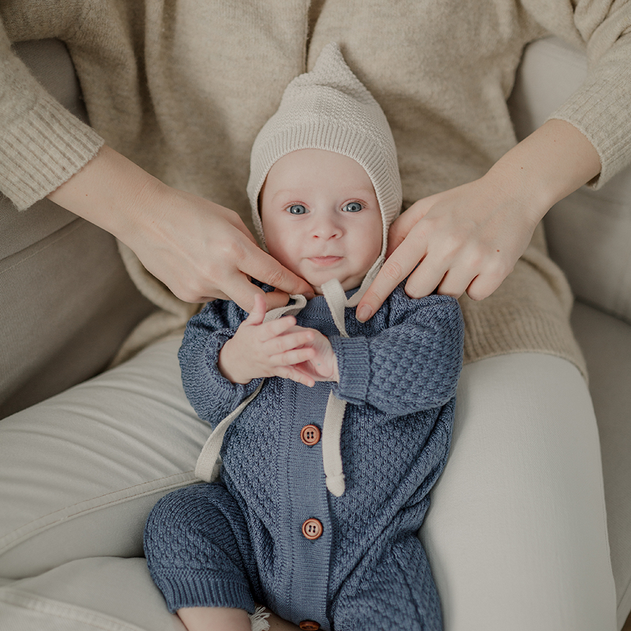 Вязаная шапочка ELF топленое молоко фото 1