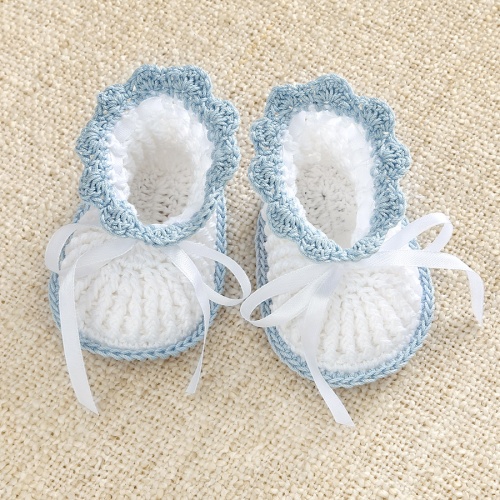 Пинетки с голубым краем для мальчика - миниатюра фотографии товара в каталоге ЛиноБамбино