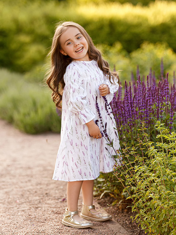 Платье Веточки лаванда муслин фото 1