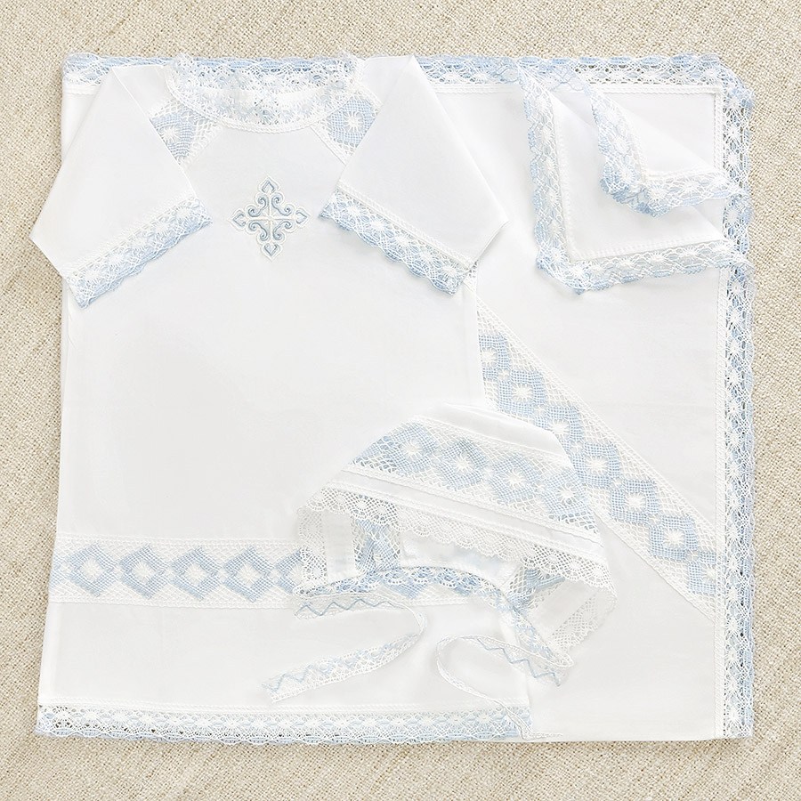 Крестильный комплект "Александр" для мальчика с пеленкой фото 4