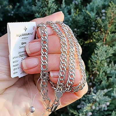 Цепь 2РМ31100 из родированного серебра