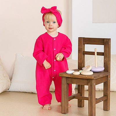 Комбинезон Облачко фуксия из муслина