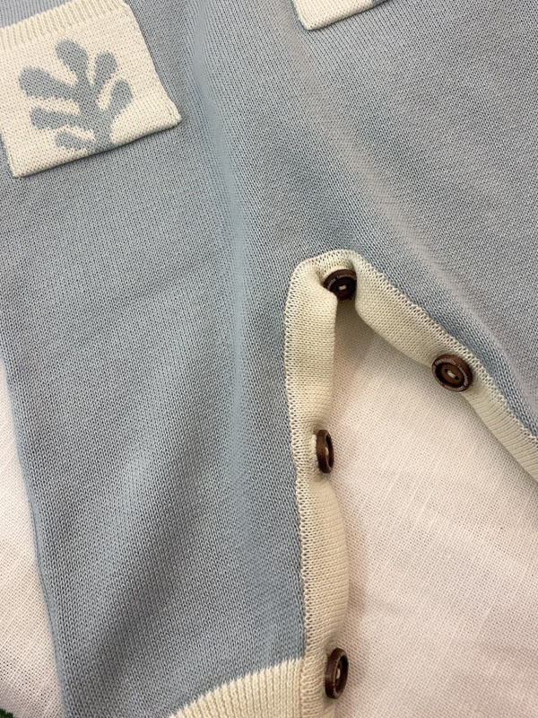 Вязаный комбинезон Веточки небесный фото 3