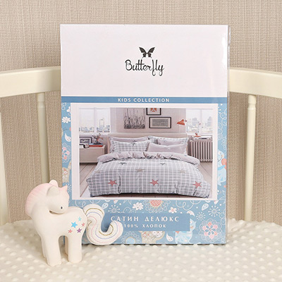 Фото товара ""Звезды в клетку" 1,5 спальный комплект постельного белья" при наведении