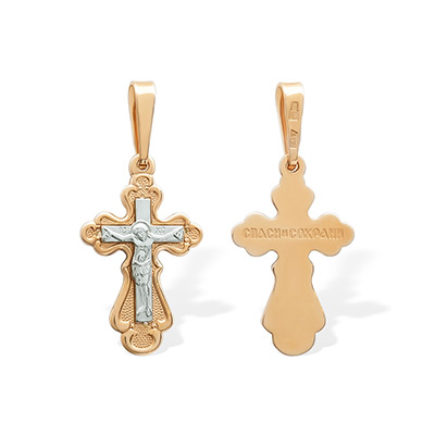 Золотой крестик 10003АКВ - миниатюра фотографии товара в каталоге ЛиноБамбино