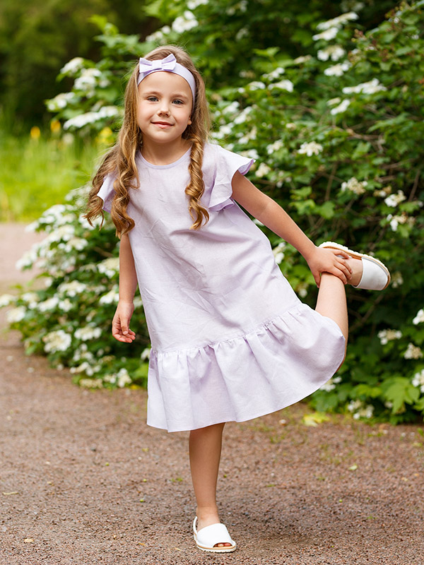 Платье Нимфа нежная сирень лён фото 1