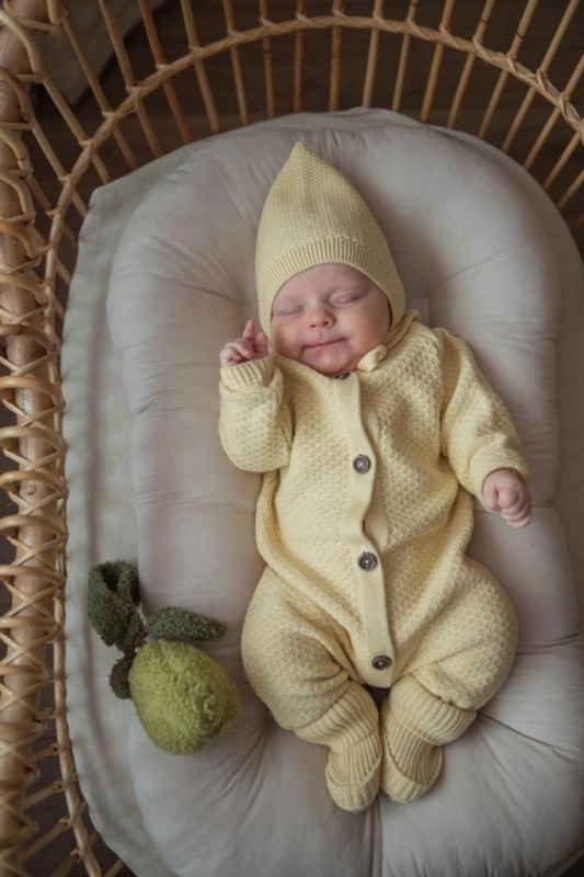 Вязаный текстурный комбинезон Желтый фото 5