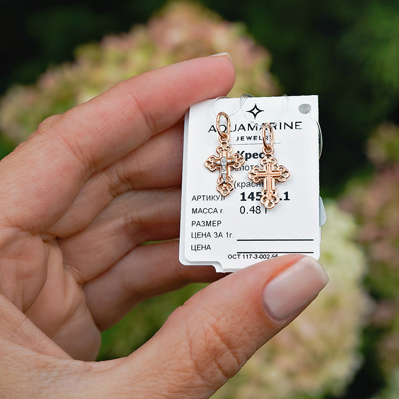 Золотой крестик 14583АКВ фото 5