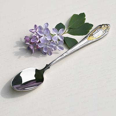 Серебряная ложка с позолотой "Архангел Михаил"