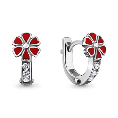 Серьги цветочек 45866А, детские
