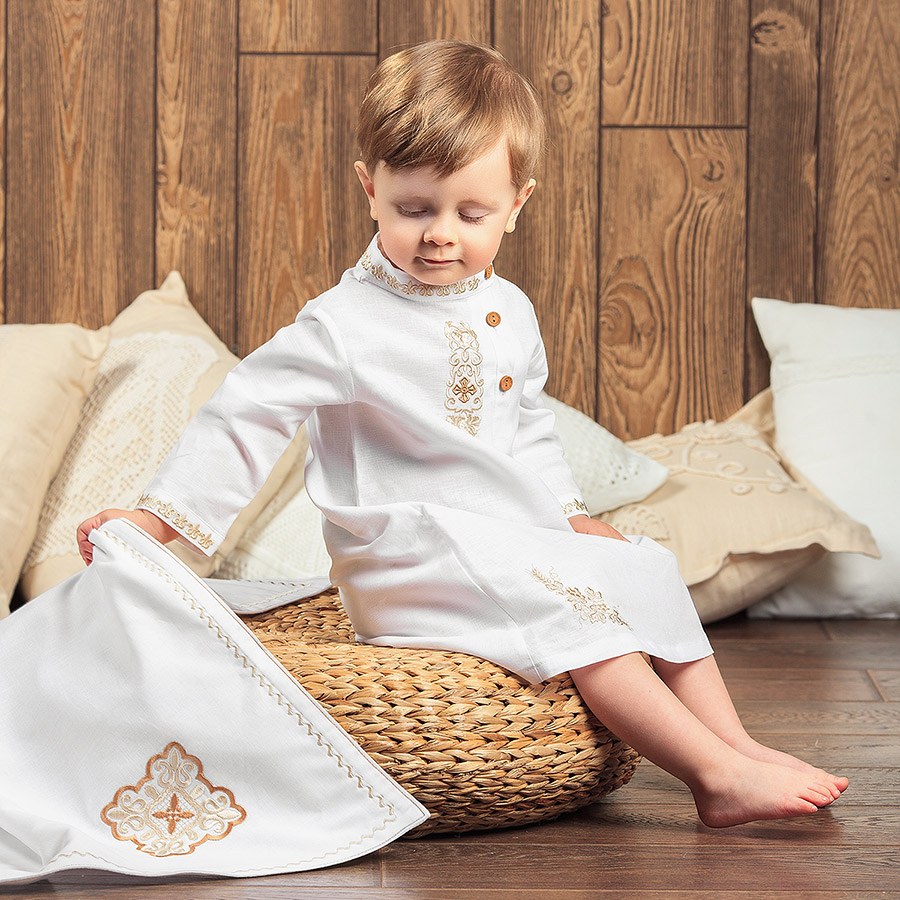 Крестильный комплект "Михаил" для мальчика с пеленкой-крыжмой фото 8