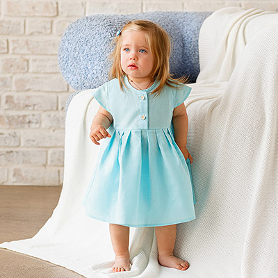 Льняное платье с шортами Милаша бирюза