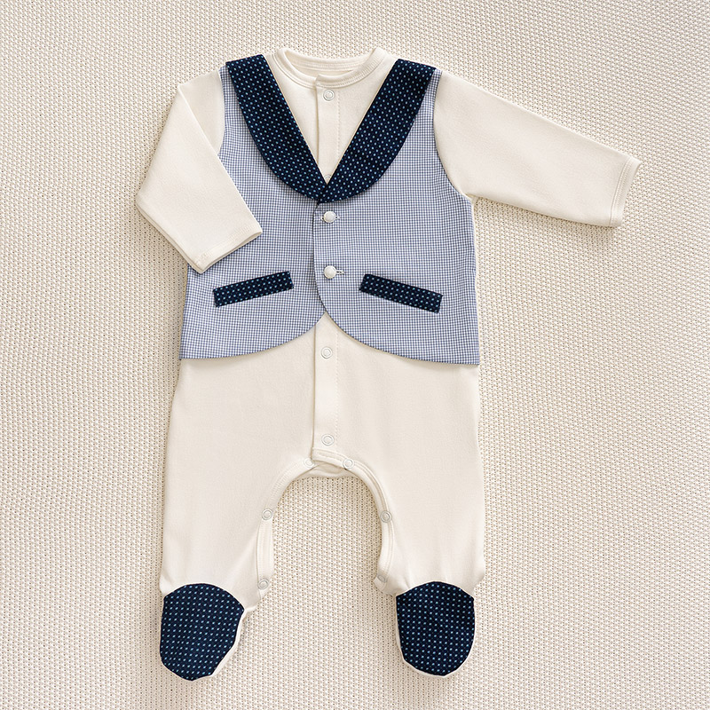 Костюмчик/комплект с уголком Денди клетка фото 2