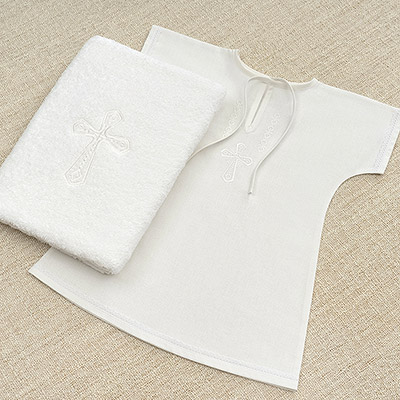 Фото товара "Крестильная рубашка "Ромбики" эконом" из магазина ЛиноБамбино