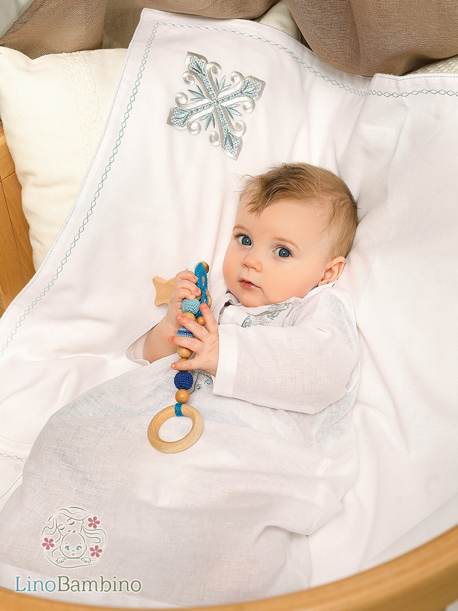 Крестильный комплект "Артемий" для мальчика с пеленкой фото 8