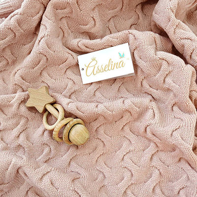 Плед "Остин",  пудра - миниатюра фотографии товара в каталоге ЛиноБамбино