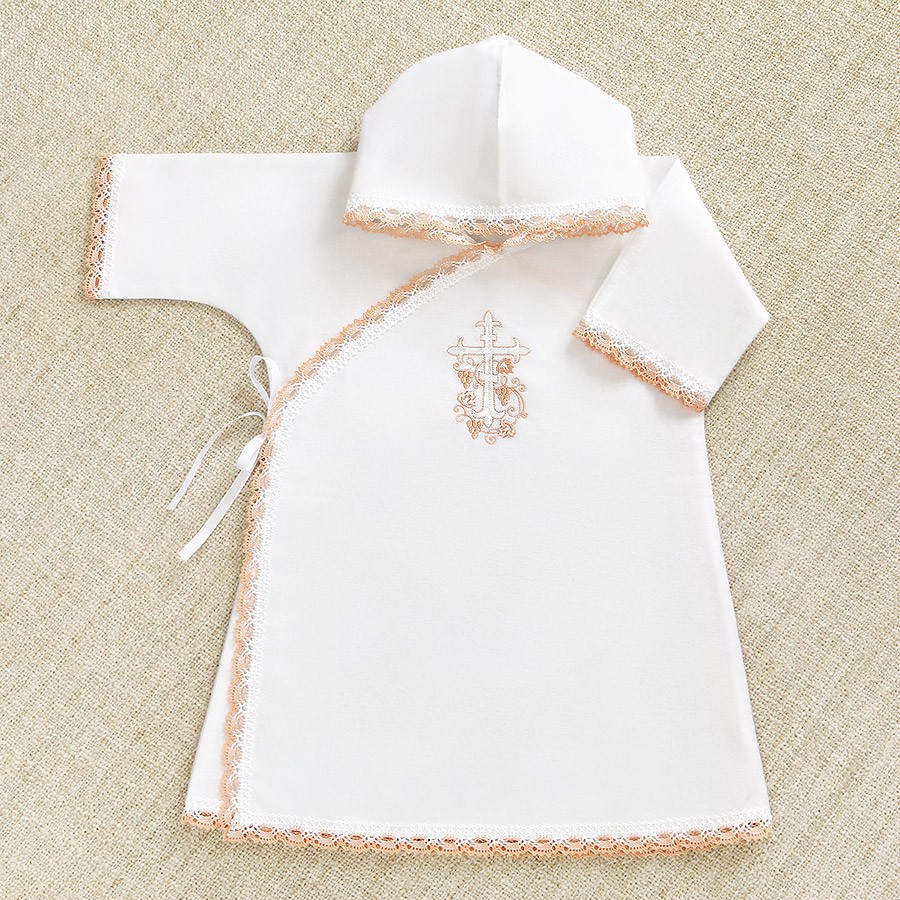 Теплая крестильная рубашка "Розовый Лучик" фото 3