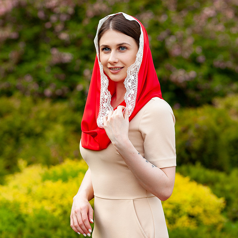 Красный снуд-хомут "Каролина" фото 4