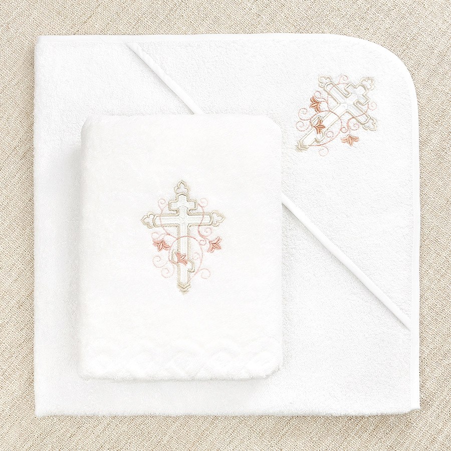 Крестильный набор для девочки "Анна" с полотенцем фото 4