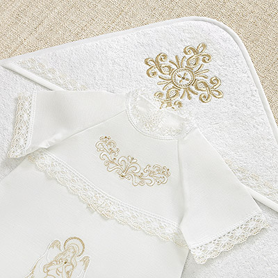 Фото товара "Махровый крестильный уголок "София"" при наведении