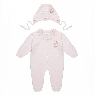 Комплект "Очарование": комбинезон + шапка, розовый