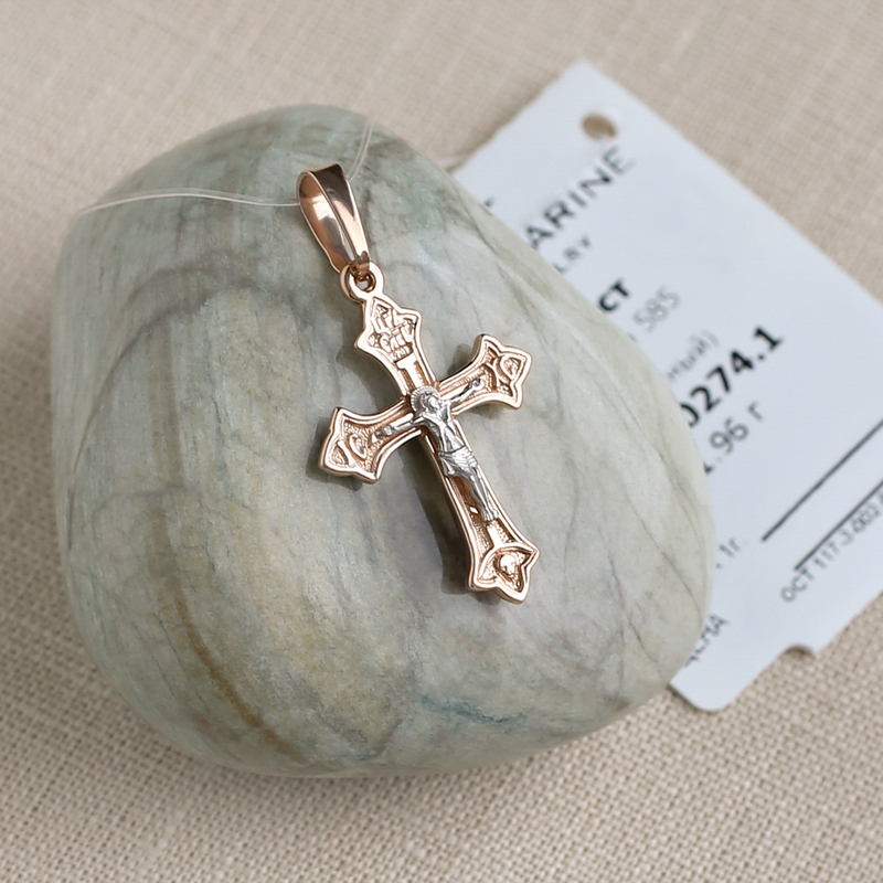 Золотой крестик 10274АКВ фото 1