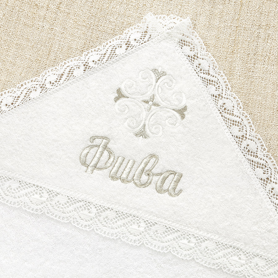 Кружевное крестильное полотенце кудрявый крест фото 7