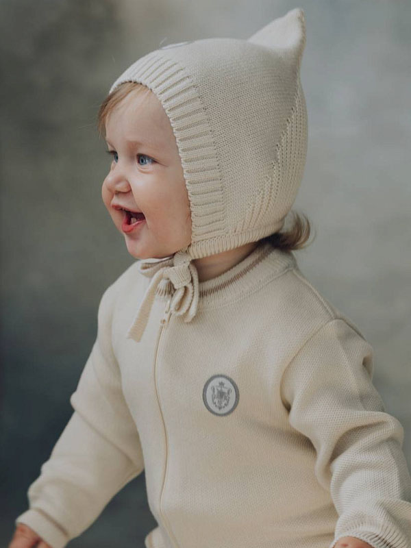 Вязаная шапочка "Гном", цвет натуральный фото 4