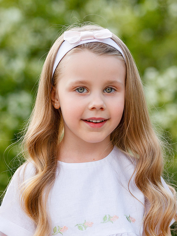 Платье Розочки белое лён фото 11