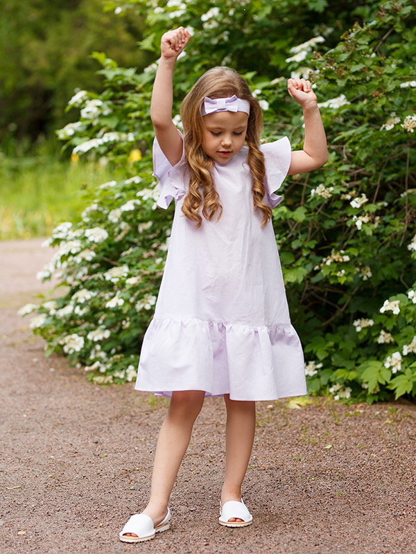 Платье Нимфа нежная сирень лён фото 3