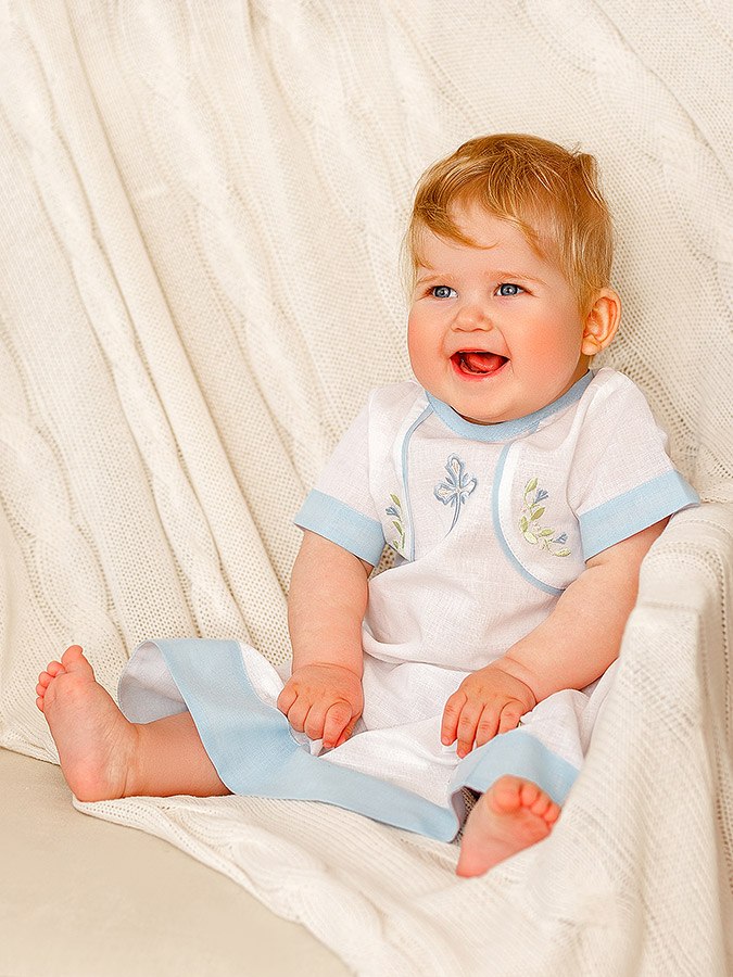 Крестильный набор для мальчика "Василёк" с полотенцем фото 7