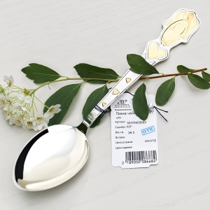 Серебряная ложка с позолотой "Ангел"