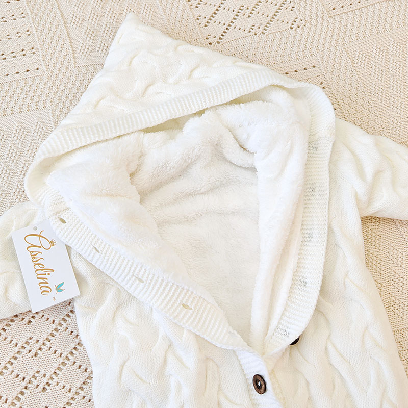 Утепленный комбинезон  "Остин" с капюшоном, молочный фото 3