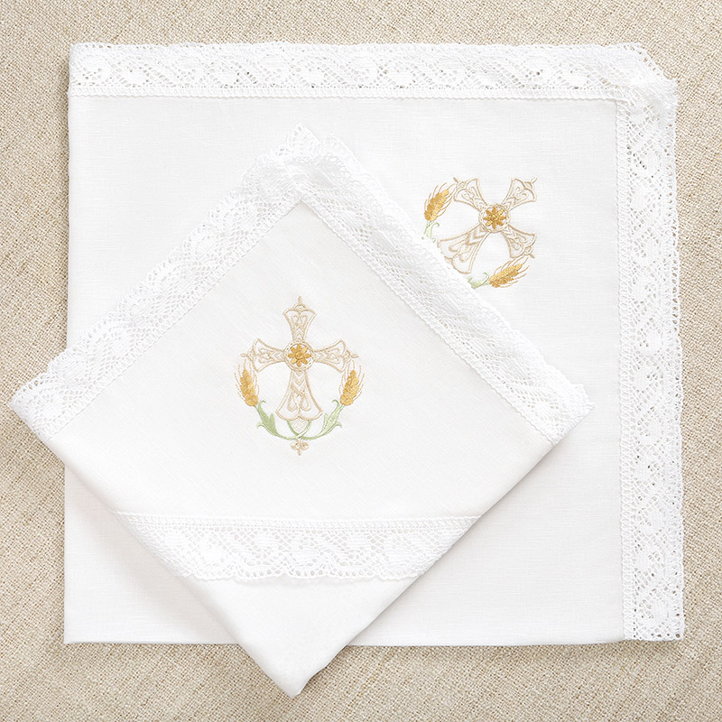 Пеленка кружевная "Крест в колосьях фото 1