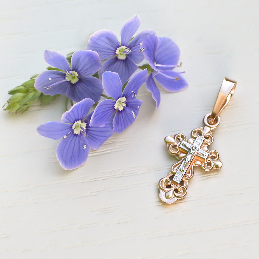 Золотой крестик 11173АКВ фото 3