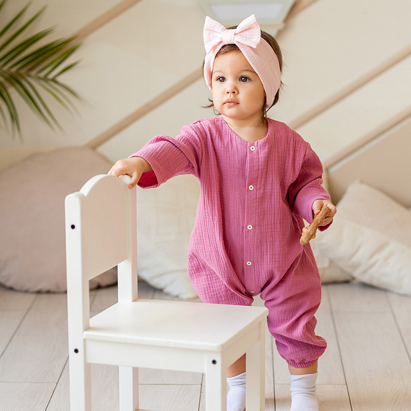 Комбинезон Облачко ягодный из муслина фото 5