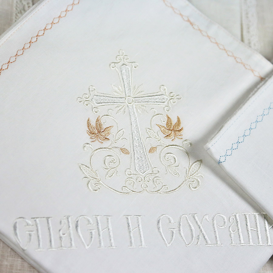 Крыжма теплая с вышитым процветшим крестом фото 7