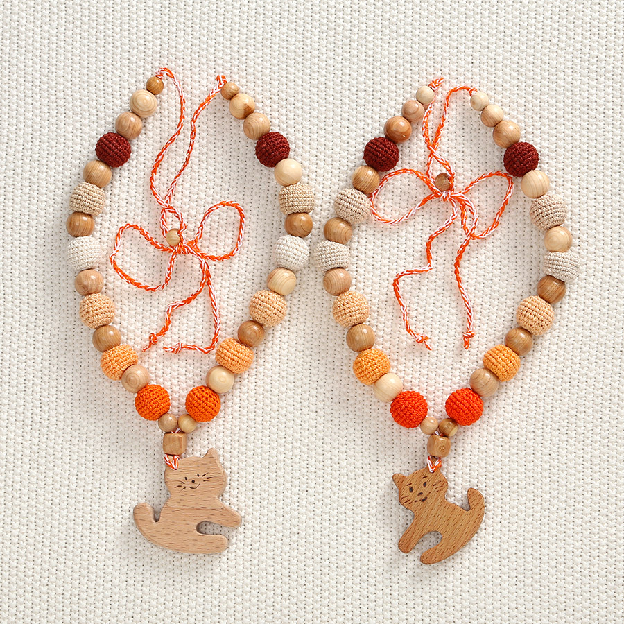 Слингобусы Котенок, деревянно-вязаная игрушка фото 2